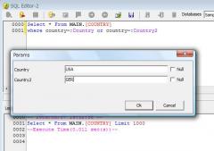 Execute sql with parameters